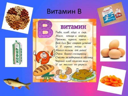 Витамины в продуктах для детей