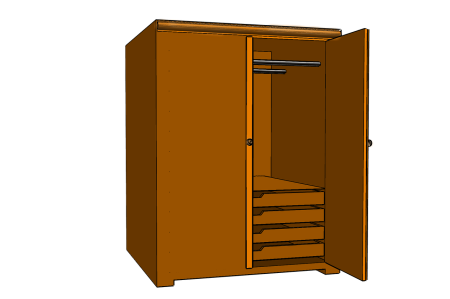 Шкаф с открытыми дверями