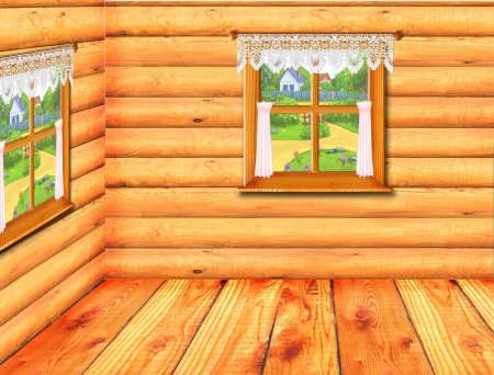 Окно внутри избы