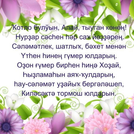 С днём рождения апай на башкирском