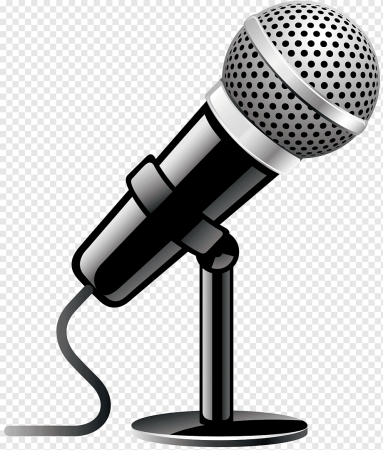 Черный микрофон на прозрачном