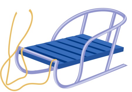 Санки на белом фоне