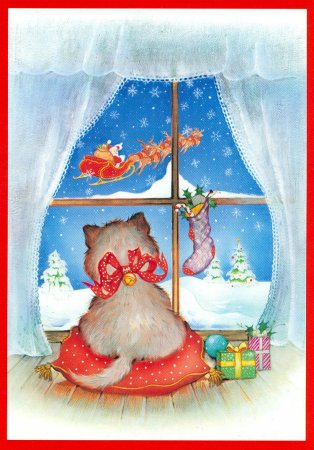 Новогодняя открытка с окошком
