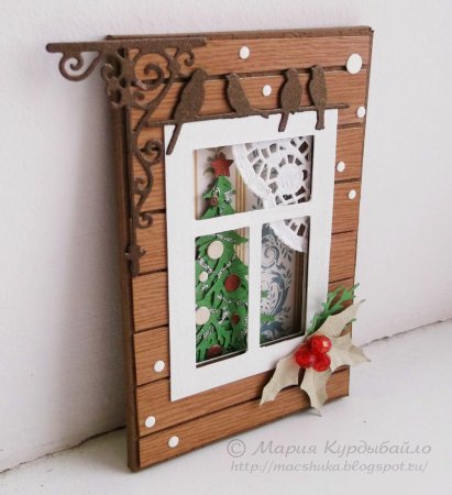 Новогоднее панно в виде окошками