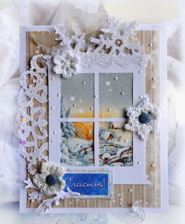 Скрапбукинг открытки с окошком