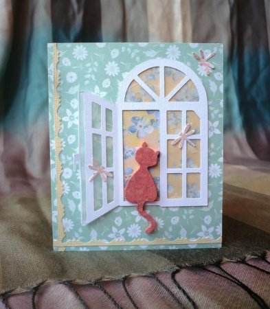 Новогодняя открытка с окошечком