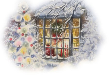 Панно зимнее окно