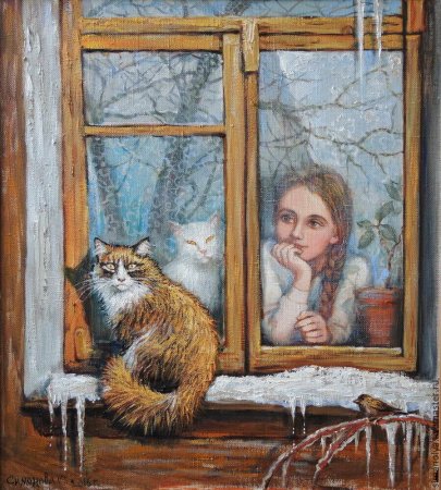 Новогоднее панно в виде окна