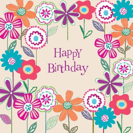 Открытки Happy Birthday цветы