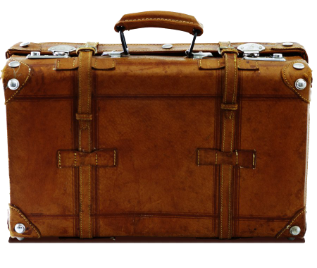 Старый чемодан на прозрачном фоне