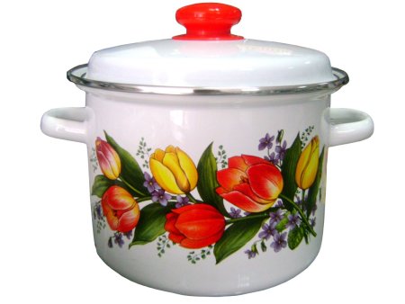 Кастрюля эмаль 7,0 л цилл весенний букет № 821 Нмск