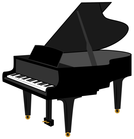 Рояль на белом фоне