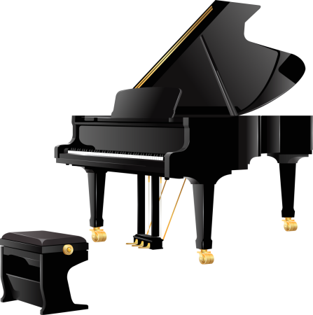 Рояль на белом фоне