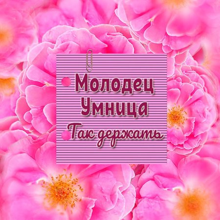 Поздравляю умничка