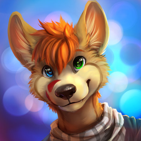 Фурри рыжий волк