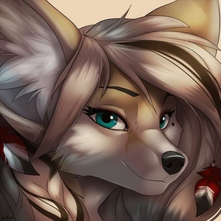 Фурри волчица ахегао