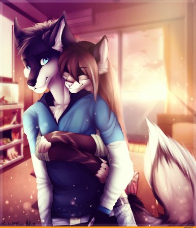 Фурри любовь Волков