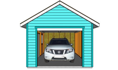 Гараж на белом фоне