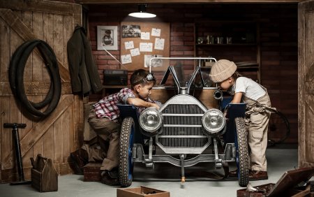 Гараж в стиле ретро