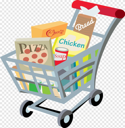 Тележка с продуктами вектор