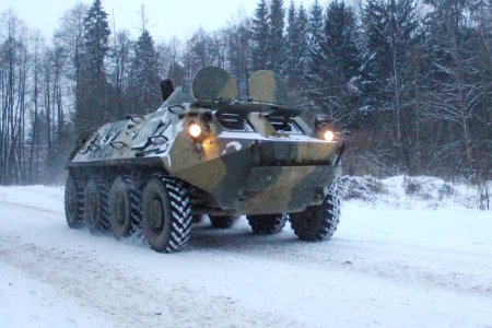 БТР 80 зимой