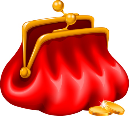 Кошелек с деньгами мультяшный