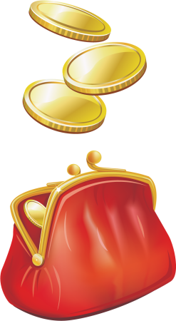 Кошелечек с монетками