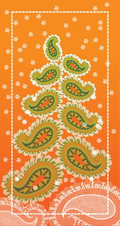 Новогодняя открытка в индийском стиле