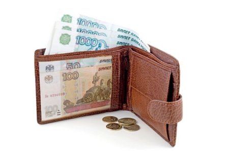 Портмоне с деньгами на прозрачном фоне