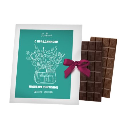 Шоколадная открытка учителю