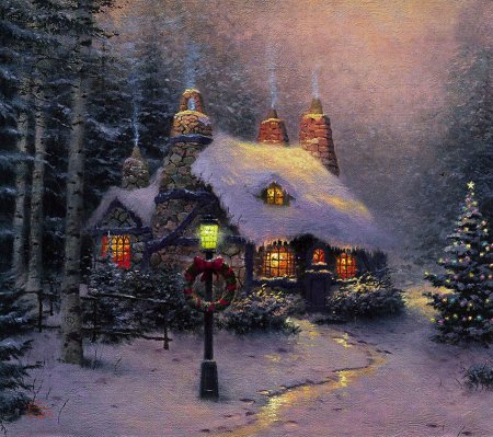 Thomas Kinkade Рождественский коттедж
