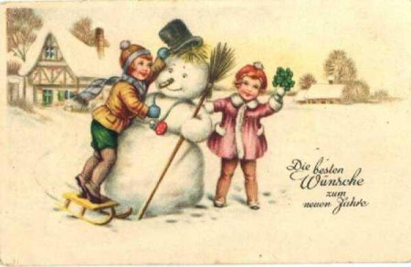 Старые немецкие открытки с новым годом