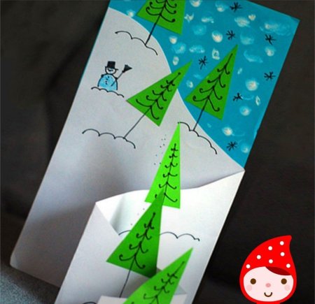 Аппликация Новогодняя открытка