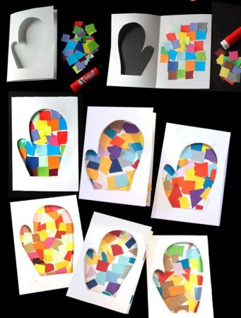 Открытка рукавичка аппликация