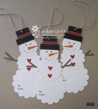 Новогодний Снеговик из бумаги