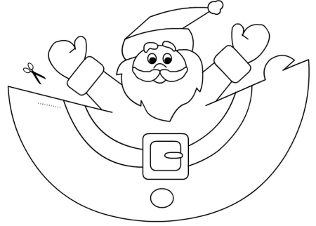 Трафарет для поделки Деда Мороза для детей