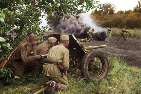 Советские артиллеристы