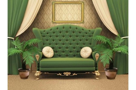 Зеленое кресло в интерьере