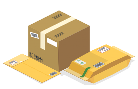 Посылка на белом фоне