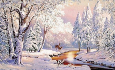 Открытки с изображением зимних пейзажей