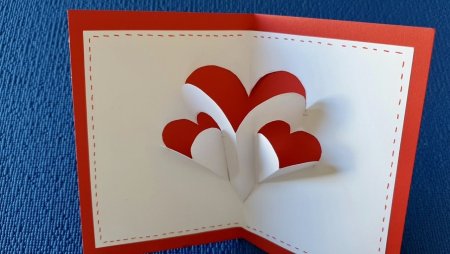 Объемная открытка сердце