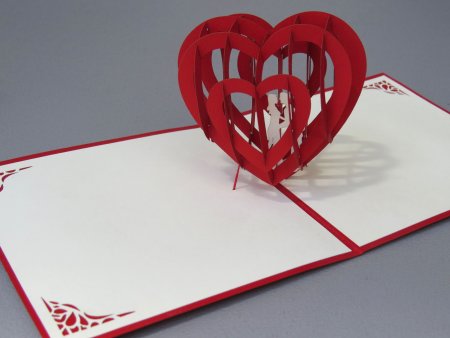 Сердце объемное из бумаги для поп ап