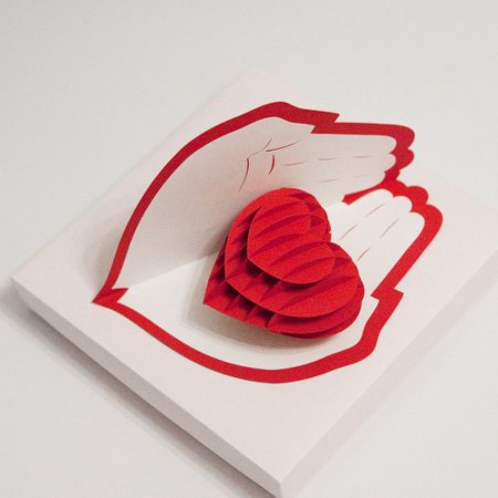 Объемная открытка сердце