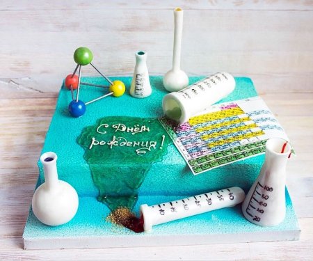Украшение торта для химика