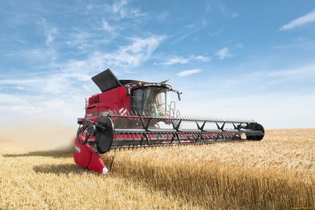 Уборка пшеницы комбайном