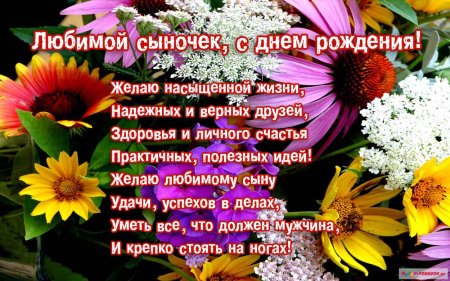 С днём рождения сыну от мамы