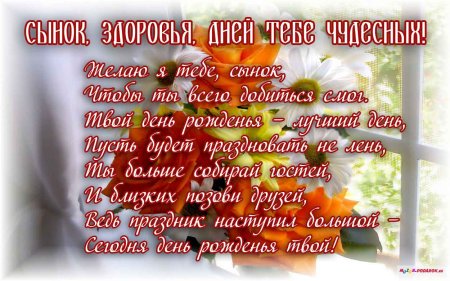 Поздравления с днём рождения сына