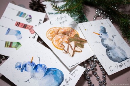 Идеи для новогодних открыток рисунки