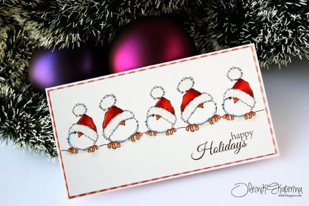 Простые мини открытки на новый год