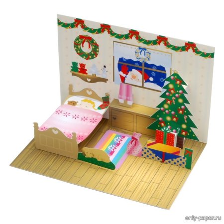 Новогодняя комната из картона